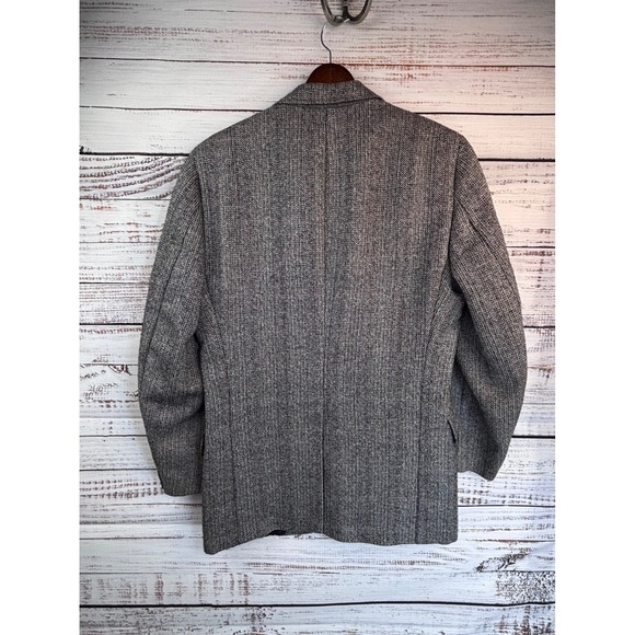 Vintage 1960s Blazer Sport Coat Donegal Tweed Wool Jacket 40R Ivy Salt & Pepper - Picture 11 of 16